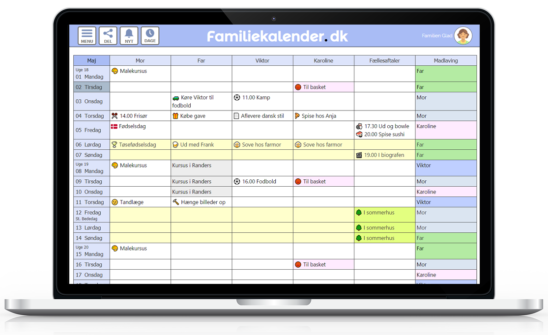 Calendar example